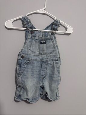 OshKosh B'gosh Light Wash Denim Shortalls in Blue